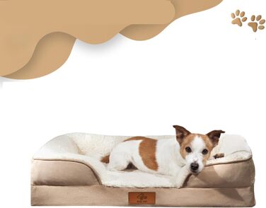Ортопедичний кошик для собак преміум-класу, середнього розміру ліжко для собак із сертифікованим матеріалом з ефектом пам&39яті знімний та пральний чохол, водонепроникний, зручний шезлонг для собак середнього розміру (великого)