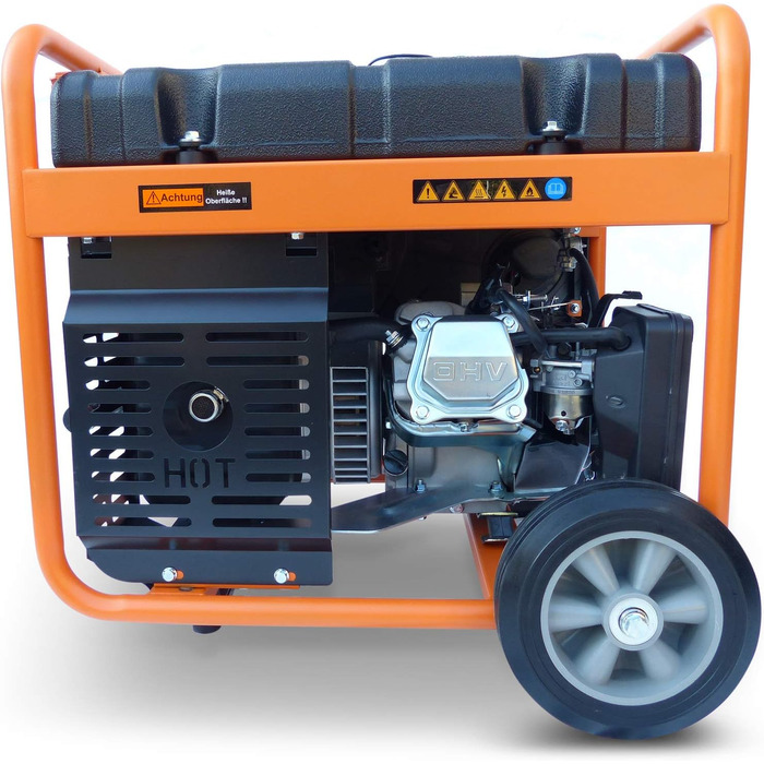 Генератор KnappWulf KW3400E Аварійний генератор 3000 Вт з електричним стартером, включаючи акумулятор 2x230 В, 12 В, захист від низького рівня оливи AVR Промисловий пластиковий бак 15 л