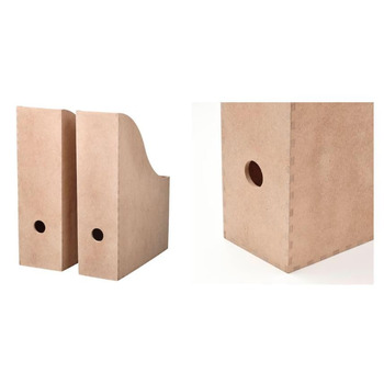 Тримач для журналів IKEA &39KNUFF&39, коробка для зберігання з деревного волокна, комплект з 2 шт. - 9x24x31 см та 10x25x31 см, натуральний колір