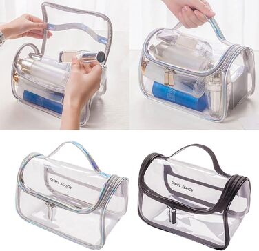 Жіноча косметичка, косметичка, туалетне приладдя, водонепроникна, портативна, подарунок для подорожей, сріблясто-сіра