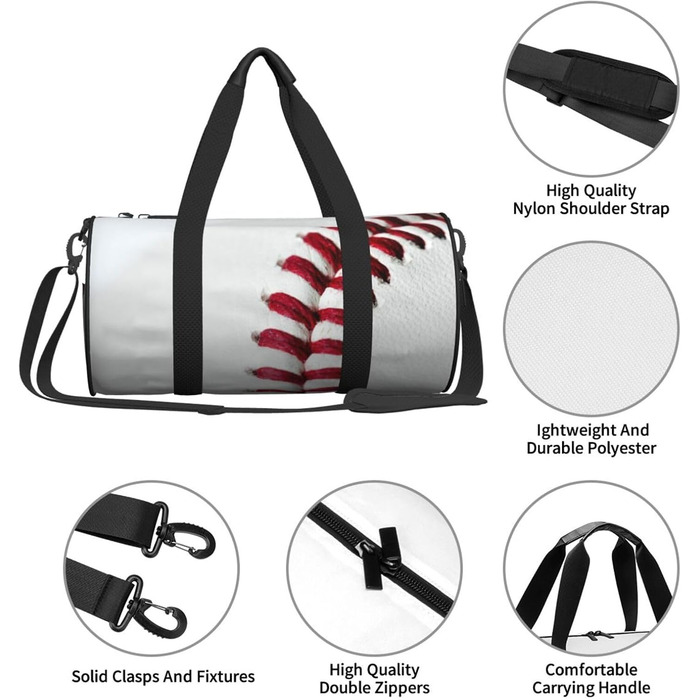 Спортивна сумка-мішок для подорожей та спорту, з принтом Шнурівка бейсбольного м'яча, чорна, універсальний розмір, дорожня сумка