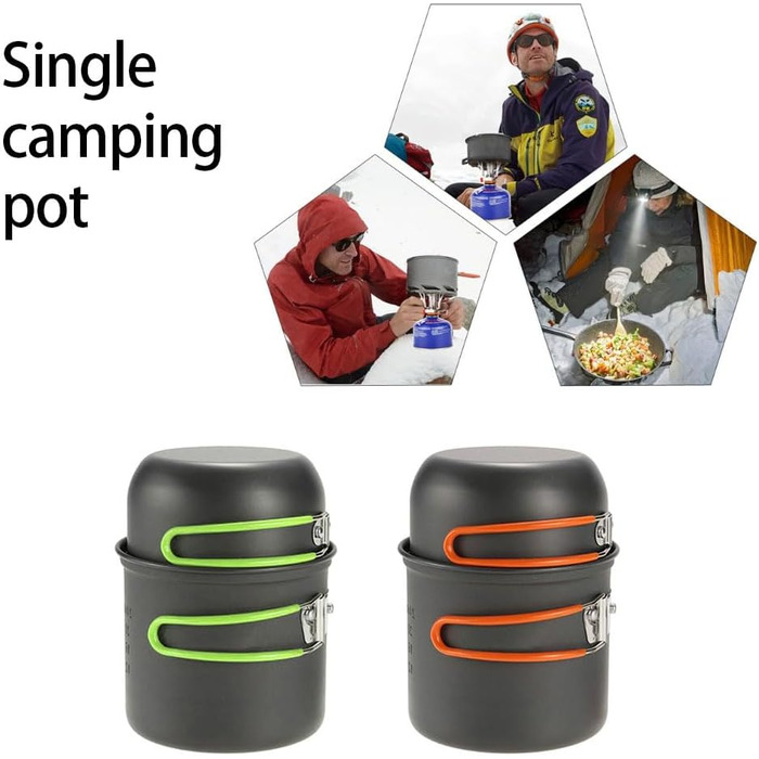 Портативний складаний горщик для кемпінгу, відкритий посуд для пікніка, портативний складаний посуд для кемперів, туристичних страв, з сумкою для зберігання