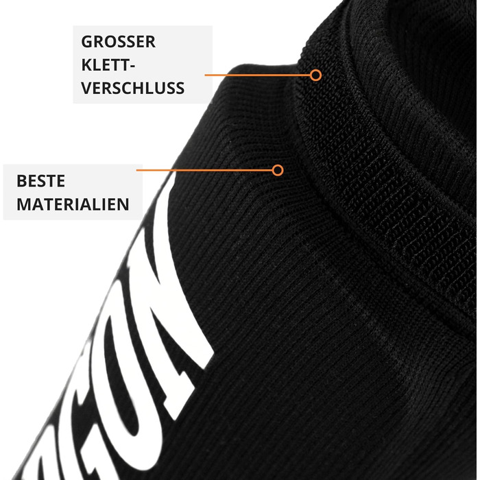 Щитки для ніг MADGON з ідеальною посадкою та ідеальною підкладкою Захист гомілок з низьким потовиділенням. Тканинні щитки для ніг для бойових мистецтв, MMA, кікбоксингу - 1 пара з сумкою Чорний/Білий розмір S