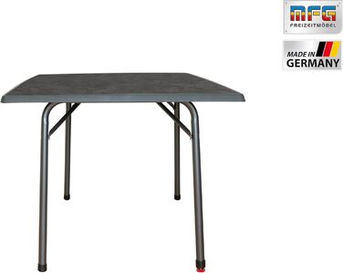 Садовий розкладний стіл MFG 132x90 см, Садовий стіл Всепогодний Компактна розкладна конструкція з вирівнювальними ніжками Не потребує складання Каркас антрацит, Декор стільниці сланець