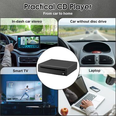 Інтерфейс USB 2.0 Автомобільний стереопрогравач CD/DVD Dish Box Зовнішня стереосистема, Автомобільне радіо CD/DVD програвач Зовнішній для Android Стереоінтерфейс USB Порт для автомобіля Home