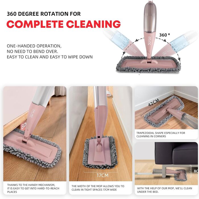 Швабра, розпилювач, спрей, швабра, швабра для підлоги, з розпилювачем, мікрофібра, швабра з резервуаром для дому, кухні, твердої д