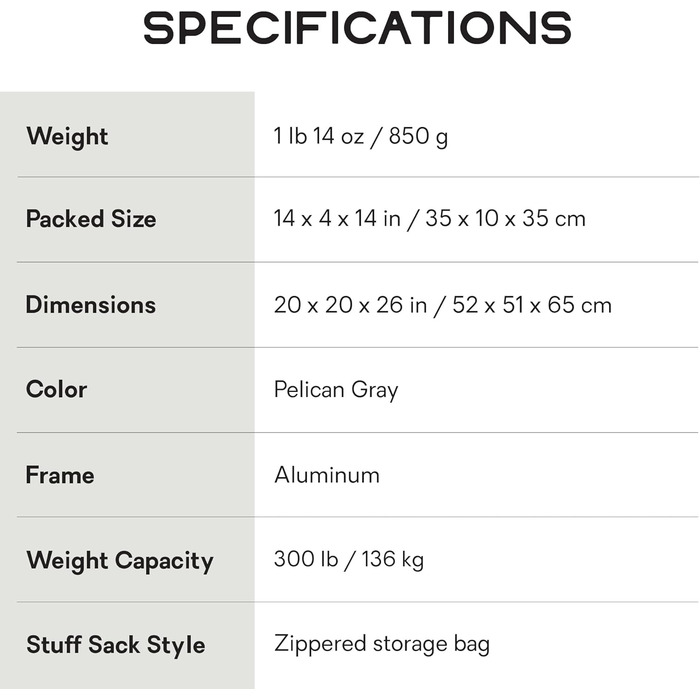 Розкладне крісло Moonlite 2025, колір пелікан-сірий, колір пелікан-сірий 2025