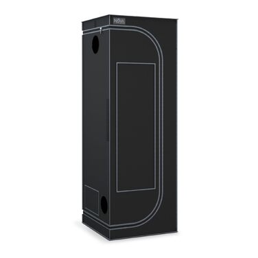 См, Гроубокс з міцним та водонепроникним зовнішнім шаром 1680D, високовідбиваюче алюмінієве внутрішнє покриття, Гроутент з великим оглядовим вікном та піддоном, A06 (Чорний) 60 см (Ш) x 60 см (Г) x 180 см (В), 60x60x180