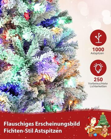 Штучна ялинка з вогнями 180 см біла Himimi