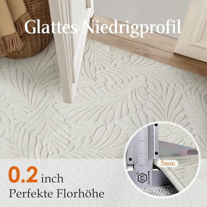 Килим кремового кольору для вітальні, 160x230 см, стиль бохо, можна прати, 3D-ефект, дитяча кімната, балкон, килимок біля ліжка, їдальня, пухнастий, короткий ворс, великий, кремовий килим 160 x 230 см (прямокутний)