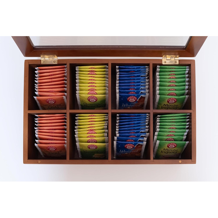 Бамбукова чайна коробка з 8 відділеннями, органайзер для зберігання, органайзер для чаю, чайні коробки для чайних пакетиків, органайзер для чайних пакетиків із магнітною застібкою, зберігання чайних пакетиків, чайна комора