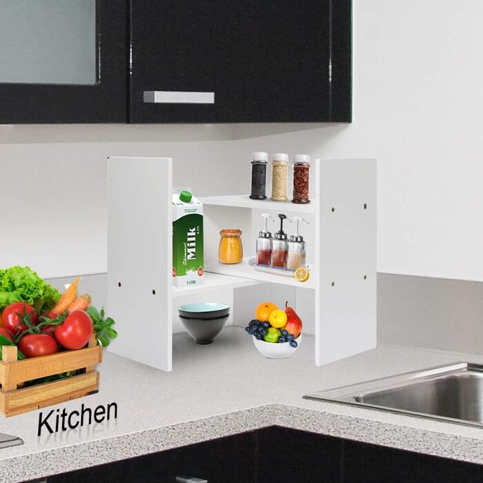 Книжкова полиця Hossejoy, регульована окремостояча книжкова полиця, тримач для книг, розширювана дерев&39яна окремостояча полиця для офісу, вітальні (білий колір)