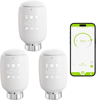 Інтелектуальний радіаторний термостат, Zigbee Tuya Smart Home Thermostat, WLAN Heating Thermostat Pack 3 with APP Voice Timing Constant Temperature Energy Saving Heating Smart Switch, економія витрат на опалення