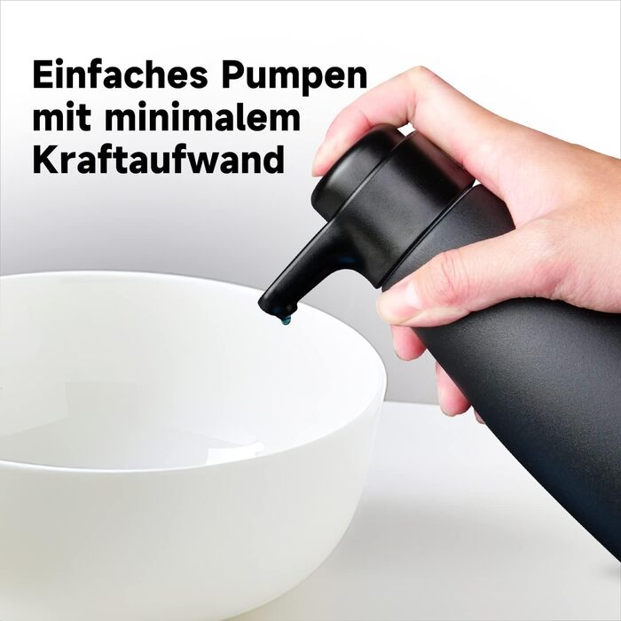 Дозатор мила з нержавіючої сталі, дозатор рідкого мила 470 мл, дозатор мила для миття посуду для кухні чорний, 1062