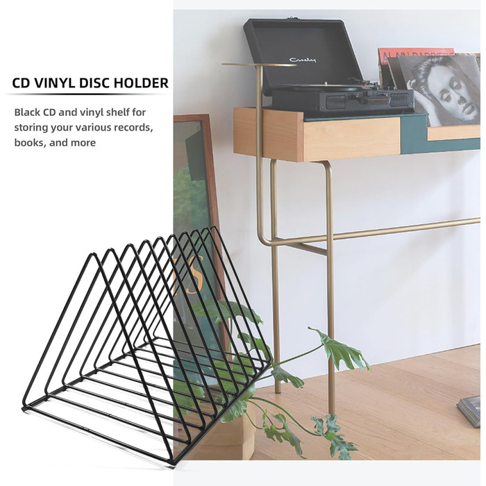 Секційна металева підставка для журналів, настільне сховище для платівок, тримач для вінілових платівок на 9 слотів, для офісу, документів, журналів, чорний колір, 2-