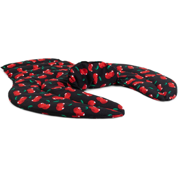 Подушка для шиї для шийного відділу хребта - шия плечі спина - вишнево-чорна - подушка з насінням льону - подушка для шиї з підігрівом - подушка для шиї, вишнево-чорна, з насінням льону