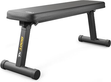 Плоска лава TX-100B Складана лава для силових тренувань Тренажерна лава для жиму лежачи в домашньому спортзалі Сталева рама, нековзна, м&39яка