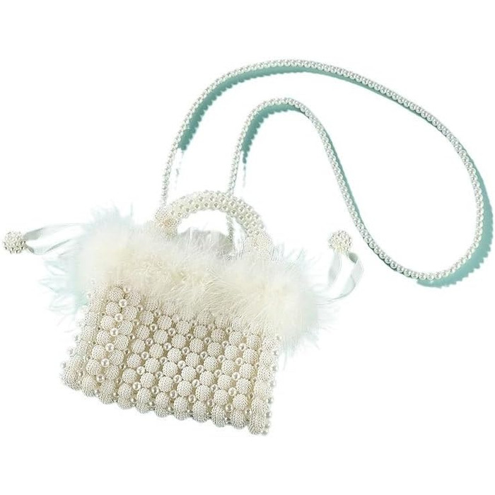 Вишукана вечірня сумочка Перлинна мрія з кристалами та перлами, клатч зі зручним ланцюжком, ідеальна для весілля та особливих подій. Ручна робота.