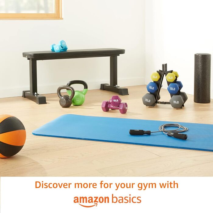 Гантелі Amazon Basics з вініловим покриттям – набір з 2 штук, 1,36 кг (3 lbs), нековзкі, для фітнесу та аеробіки