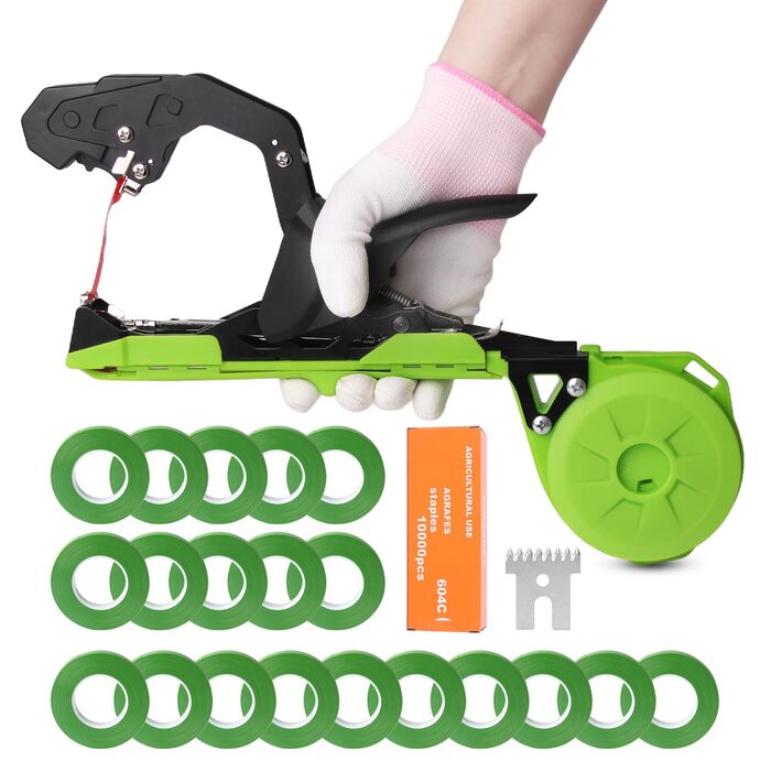 Плоскогубці для обв&39язування рослин, машина для обв&39язування рослин 420 г, машина для обв&39язування рослин з 10 000 скобами та 20 рулонами зеленої клейкої стрічки SJ-B13G