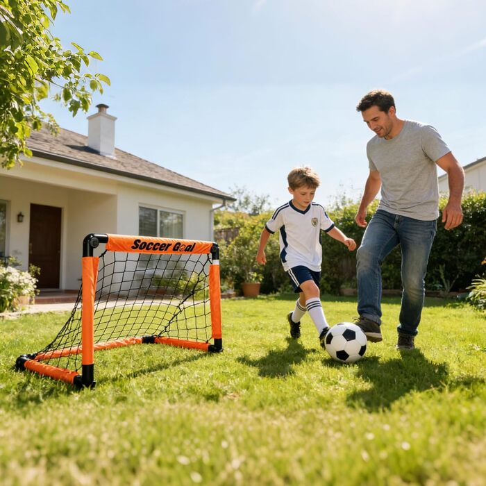 Дитячі футбольні ворота, складні футбольні ворота 60x45 см з м&39ячем та повітряним насосом, маленькі футбольні ворота для дітей у саду, портативний комплект футбольних воріт для використання в приміщенні та на вулиці