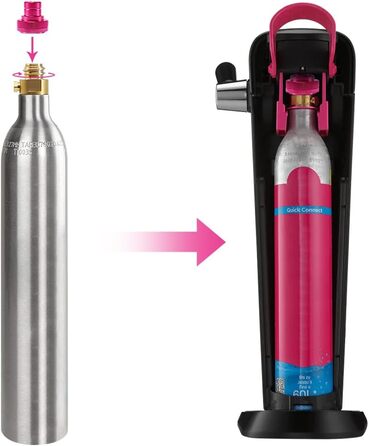 Швидкий адаптер ASOFTY CO2 сумісний з SodaStream Duo, Crystal 3.0, Gaia, Art, Terra, E-Duo, E-Terra Установка без пошкодження содогенератора, для 425 г циліндра Co2 60L трапецієподібна різьба TR21-4
