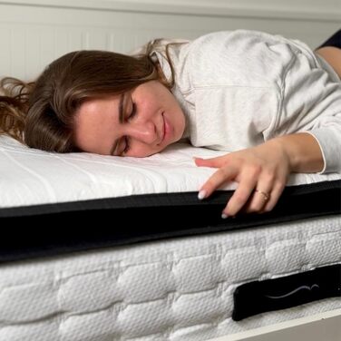 ПОСТІЛЬНА БІЛИЗНА BSS Матрац Basel 160x200 см з топпером Преміальний пружинний матрац Pocket Spring, висота 30 см, рівень жорсткості H3 7-зонний ортопедичний, дихаючий та гіпоалергенний (1 матрац з топпером) 160 x 200 см