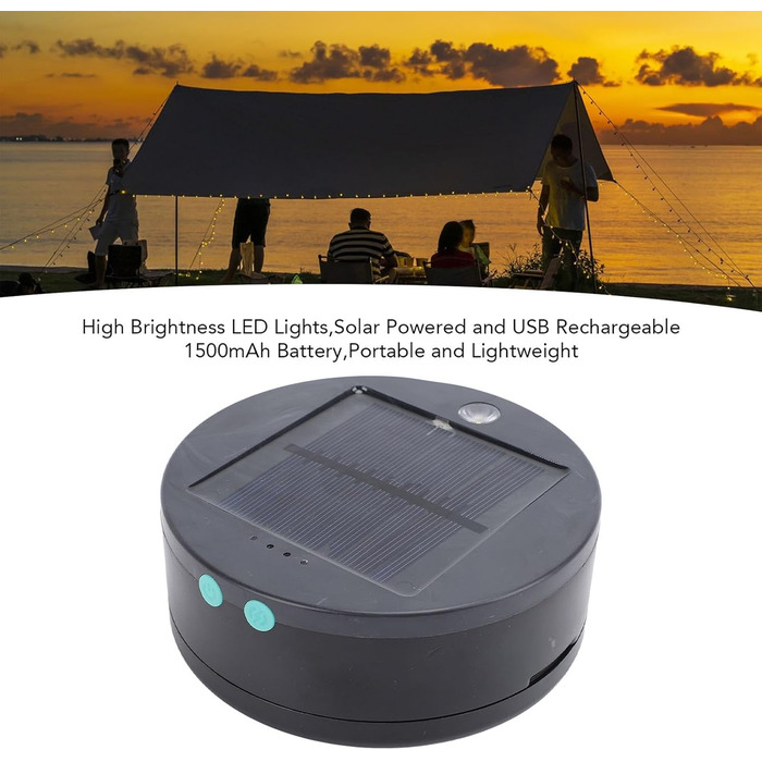 Водонепроникний акумуляторний сонячний кемпінговий ліхтар, для зовнішньої атмосфери, портативний, згортається, кемпінговий ліхтар, світлодіодний