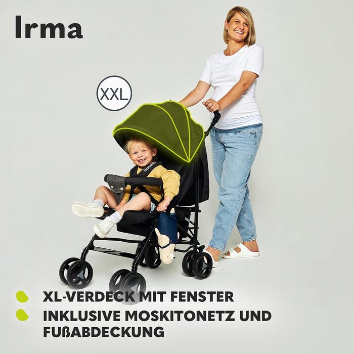 Дитяча коляска до 15 кг, прогулянкова, легка сучасна коляска з функцією розкладання, складна, великі 6-дюймові колеса, великий кош