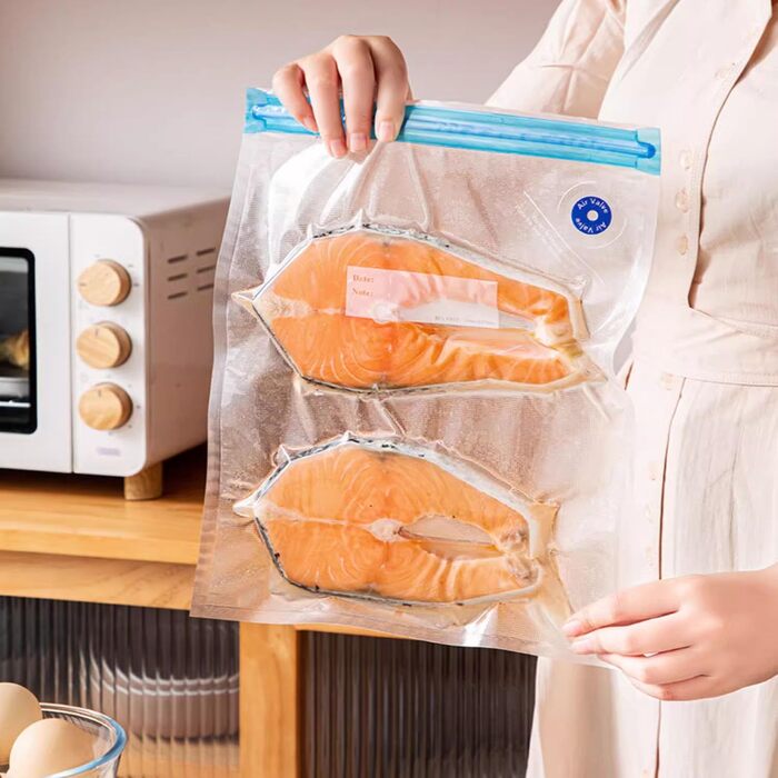 Вакуумні пакети, Вакуумні пакети для зберігання Пакети, Герметичні пакети, 10 шт. 22x28 см Sous Vide Пакети з насосом Морозильні пакети Багаторазові вакуумні вакуумні пакети для приготування їжі Zipper