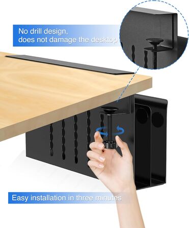 Підставка для ноутбука та планшета на стіл, бічна полиця для зберігання, двоярусна з тримачем для ручок (чорна)