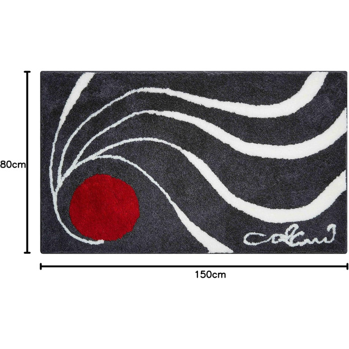 Причина COLANI Ексклюзивний дизайнерський килимок для ванни 100 поліакрил, ультрам'який, нековзний, сертифікований OEKO-TEX, гаран