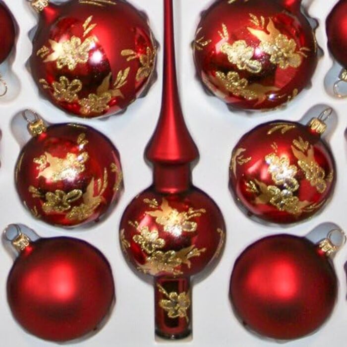 Асортимент барокових різдвяних кульок 39 предметів Lauschaer Glaskunst-Christbaumkugelsortiment