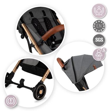 Коляска MOMI ESTELLE для дітей від 6 місяців до максимальної ваги тіла 15 кг, В105 х Ш51 х Г75 см, складається до розмірів В65 х Ш