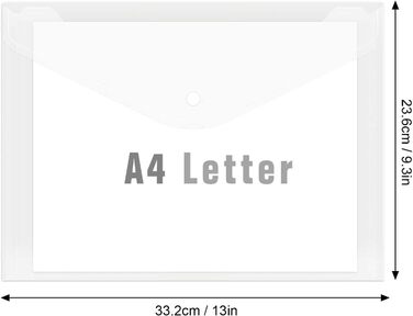 Папка для документів ASelected на 40 предметів із застібкою-кнопкою, кишеня для документів A4, прозора, прозора кишеня, колекційна папка, застібка-кнопка A4 для впорядкування документів, прозора, 40 предметів - A4