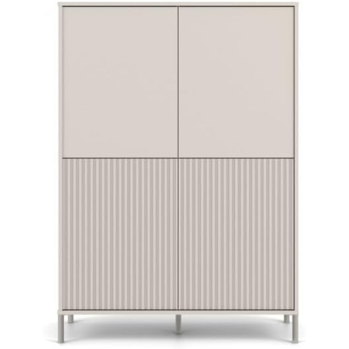 Сучасна шафа CDF KAMARO 4DK Колір Кашемір (бежевий) Шафа для документів та дрібних предметів Ідеально підходить для вітальні, спальні, дитячої кімнати та офісу Легке складання Кашемір (бежевий) 4DK