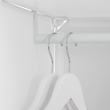 Дитячий стелаж Relaxdays, 2 вішалки для одягу, дверцята з тваринками, ВхШхГ 145x110x37 см, дитяча шафа зроби сам, білий