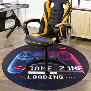 Килимок для ігрового крісла Capslpad для дерев&39яних підлог, нековзний захисний килимок для підлоги, гумовий килимок для ігрового контролера, комп&39ютерного крісла для ігрової кімнати, декор для домашнього офісу (круглий 120 см, чорний)