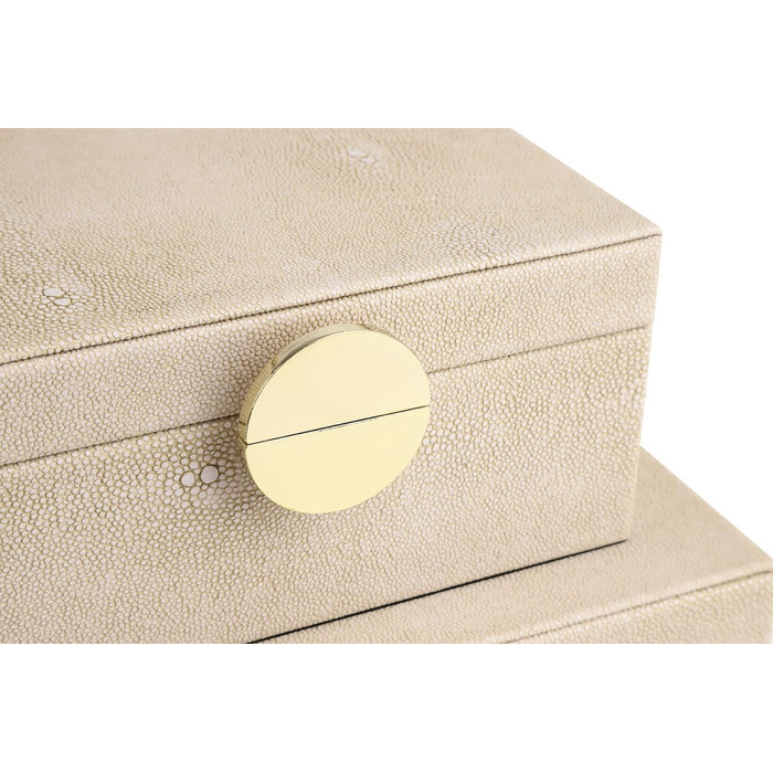 Шкатулки для коштовностей HofferRuffer зі штучної шкіри, декоративні шкатулки для зберігання аксесуарів, органайзер із золотистою фурнітурою, класична веганська шкіра, набір з 2 шт. (світло-сірий)