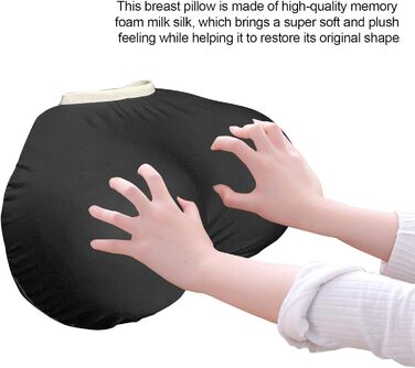 Жіноча подушка для грудей, штучна подушка для грудей, плюшева подушка для пар та подарунків на день народження, м&39яка подушка для сну з піни з ефектом пам&39яті 29 x 20 x 14 см, чорна