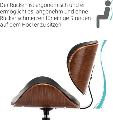 Дерев&39яне офісне крісло Mingone, комп&39ютерне крісло, письмове крісло, шкіряне поворотне крісло, регульоване на 360 по висоті, дизайнерське крісло для домашнього офісу зі спинкою, чорне, до 130 кг, штучна шкіра - сріблясте