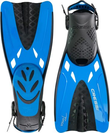 Ласти CRESSI Tonga/Комплект - Легкі регульовані короткі ласти або комплект коротких ласт повнолицьова маска Baron з широким полем зору, ідеально підходять для підводного плавання, плавання, комплект для дорослих короткі ласти повнолицьова маска чорний/син