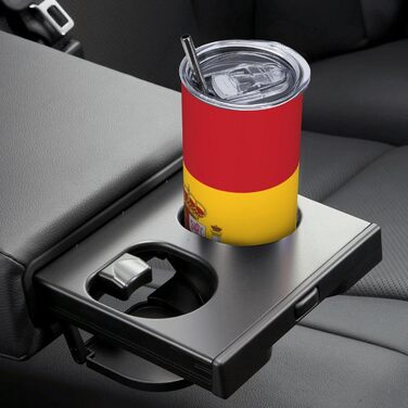 Кухоль з прямою трубочкою, дизайн іспанський прапор, друкований, дорожній кухоль, підходить для кемпінгу, офісу та дому, 590 мл