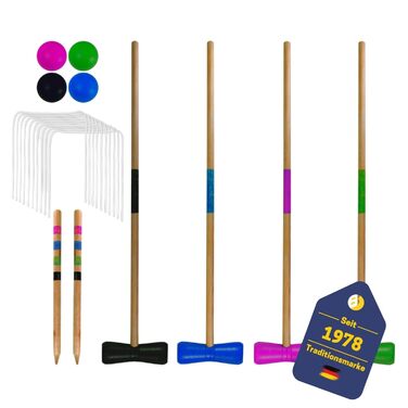 НАЙКРАЩИЙ СПОРТИНГ Набір для крокету Крокет для дорослих та дітей З молотками, м&39ячами, кільцями та кілками Ігри на свіжому повітрі для дорослих Садові ігри для дітей Набір для крокету для дорослих (58 см)