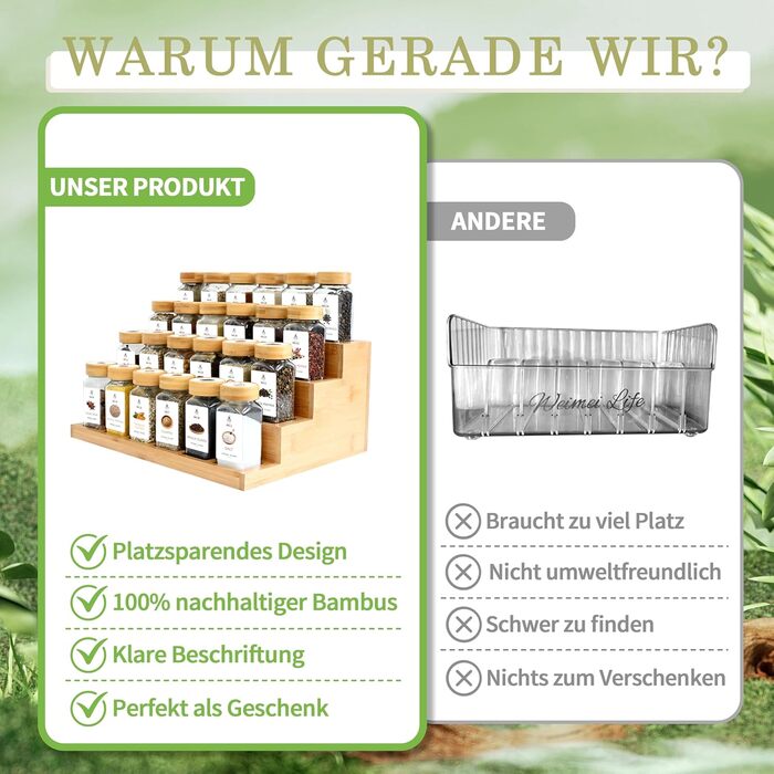 Квадратні банки для спецій з бамбуковою підставкою для спецій 2-в-1 (FCM) 24 банки для спецій по 120 мл, набір підставок та банок для спецій, 120 етикеток, компактний кухонний органайзер SAEIV-Bois massif bambou-24X120ml