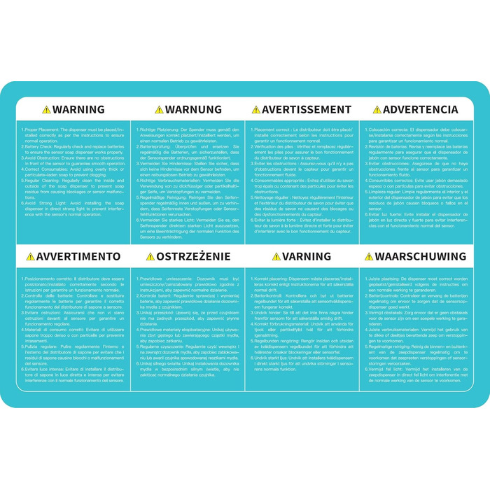 Дозатор мила для душу для ванної кімнати, автоматичний дозатор мила 3 x 320 мл для настінного кріплення, пластиковий дозатор мила