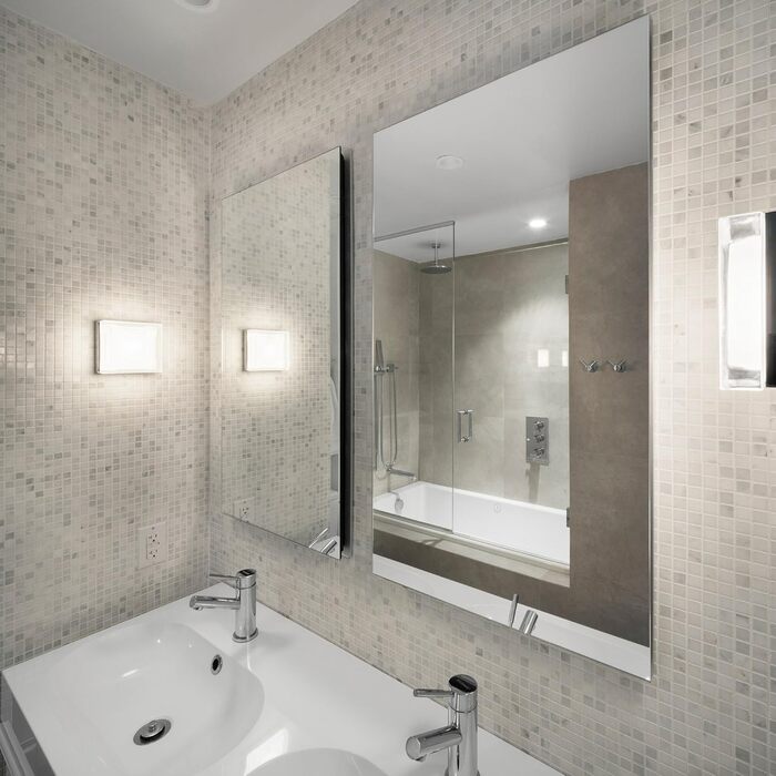 Інфрачервоний дзеркальний обігрівач VIESTA H320 320 Вт з термостатом TH10 Компактна нагрівальна панель з технологією вуглецевих кристалів Плоский настінний обігрівач із дзеркальним склом Стильне дизайнерське дзеркало 2-в-1 320 Вт