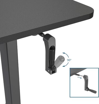 Стіл з регульованою висотою 120x60 см Stand CR Black Комп&39ютерний стіл з ручним регулюванням висоти, 802115