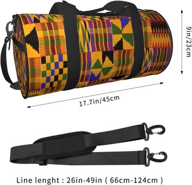 Спортивна сумка, дорожня сумка, з африканським візерунком, сумка на нічліг, чорна, універсальний розмір, сумка для подорожей