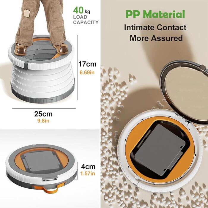 Дитяче сидіння для унітазу NAUXIU, складний горщик, складаний дитячий унітаз, вуличне сидіння для унітазу, дорожній горщик для діт